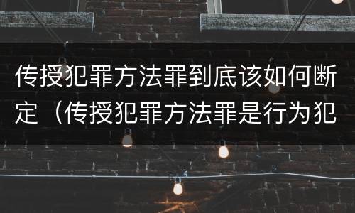 传授犯罪方法罪到底该如何断定（传授犯罪方法罪是行为犯吗）