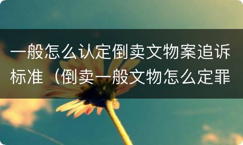 一般怎么认定倒卖文物案追诉标准（倒卖一般文物怎么定罪）