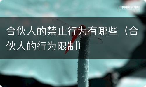 合伙人的禁止行为有哪些（合伙人的行为限制）