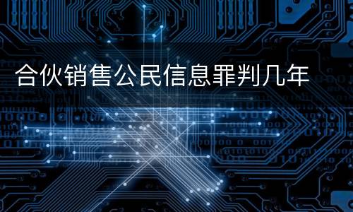 合伙销售公民信息罪判几年
