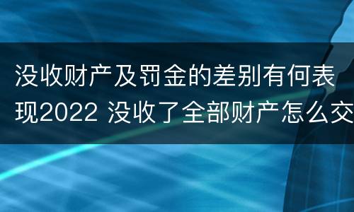没收财产及罚金的差别有何表现2022 没收了全部财产怎么交罚款