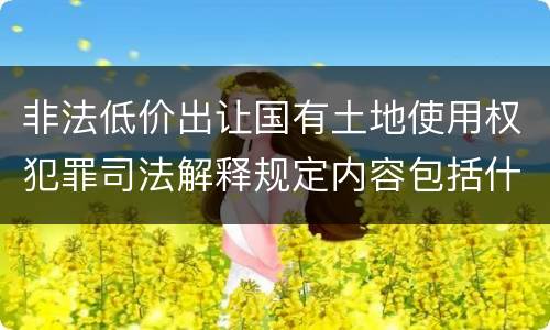 非法低价出让国有土地使用权犯罪司法解释规定内容包括什么