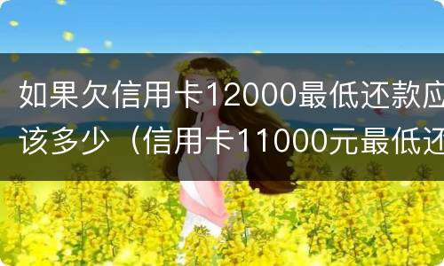 如果欠信用卡12000最低还款应该多少（信用卡11000元最低还款）
