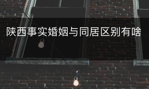 陕西事实婚姻与同居区别有啥
