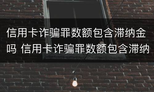 信用卡诈骗罪数额包含滞纳金吗 信用卡诈骗罪数额包含滞纳金吗