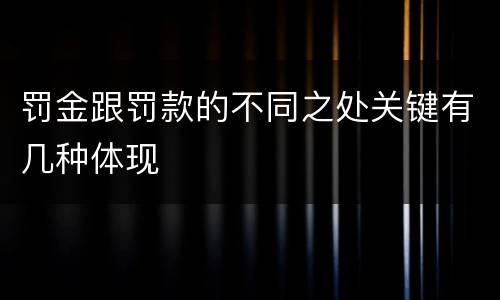 罚金跟罚款的不同之处关键有几种体现