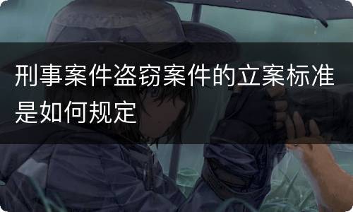刑事案件盗窃案件的立案标准是如何规定