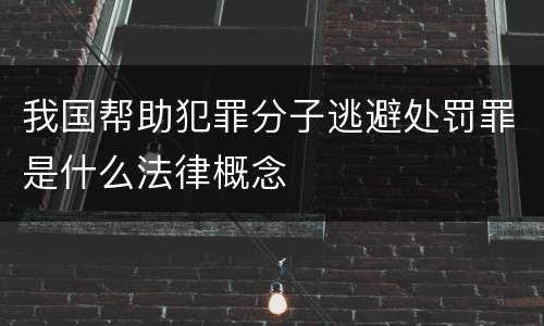 我国帮助犯罪分子逃避处罚罪是什么法律概念