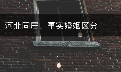 河北同居、事实婚姻区分