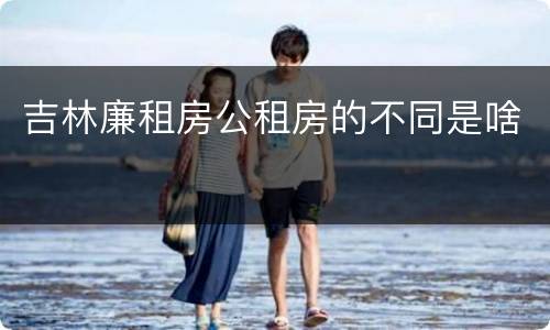 吉林廉租房公租房的不同是啥