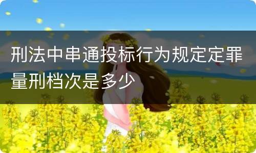 刑法中串通投标行为规定定罪量刑档次是多少