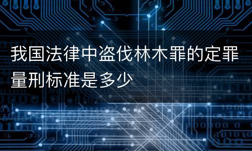 我国法律中盗伐林木罪的定罪量刑标准是多少