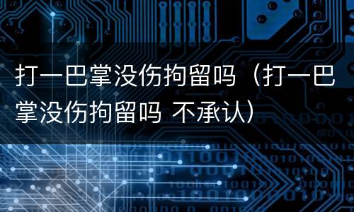 打一巴掌没伤拘留吗（打一巴掌没伤拘留吗 不承认）