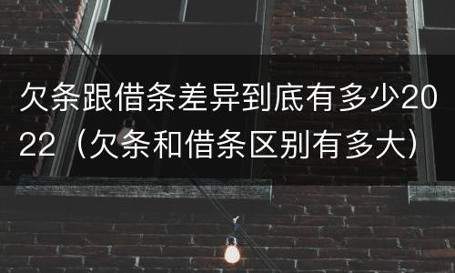 欠条跟借条差异到底有多少2022（欠条和借条区别有多大）