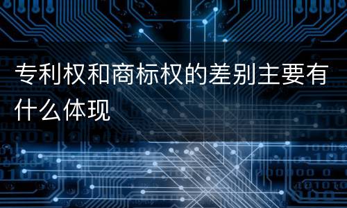 专利权和商标权的差别主要有什么体现