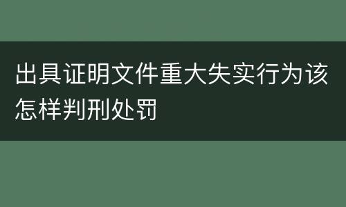 出具证明文件重大失实行为该怎样判刑处罚