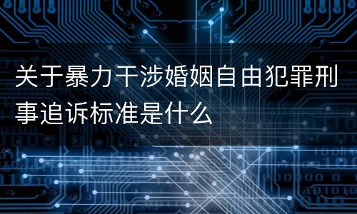 关于暴力干涉婚姻自由犯罪刑事追诉标准是什么