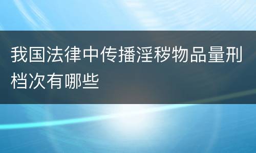 我国法律中传播淫秽物品量刑档次有哪些