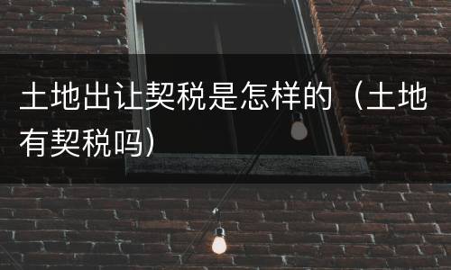 土地出让契税是怎样的（土地有契税吗）