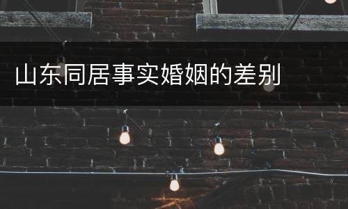 山东同居事实婚姻的差别