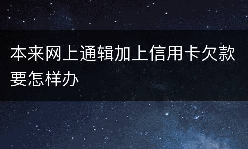 本来网上通辑加上信用卡欠款要怎样办