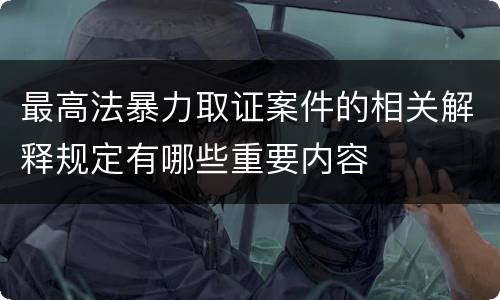 最高法暴力取证案件的相关解释规定有哪些重要内容
