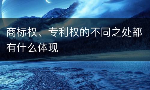 商标权、专利权的不同之处都有什么体现