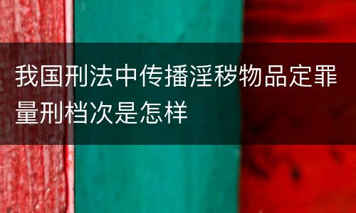 我国刑法中传播淫秽物品定罪量刑档次是怎样