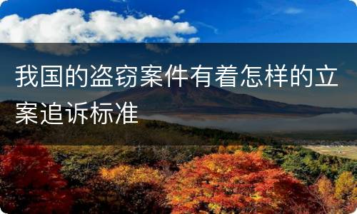 我国的盗窃案件有着怎样的立案追诉标准
