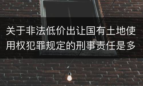 关于非法低价出让国有土地使用权犯罪规定的刑事责任是多少