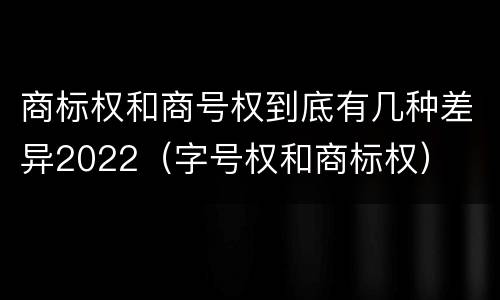 商标权和商号权到底有几种差异2022（字号权和商标权）