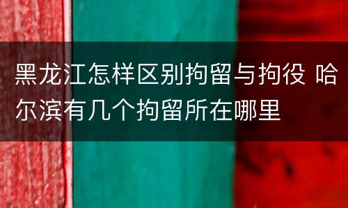 黑龙江怎样区别拘留与拘役 哈尔滨有几个拘留所在哪里
