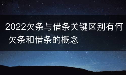 2022欠条与借条关键区别有何 欠条和借条的概念