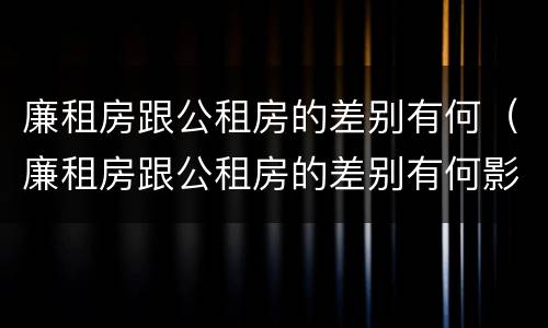 廉租房跟公租房的差别有何（廉租房跟公租房的差别有何影响）