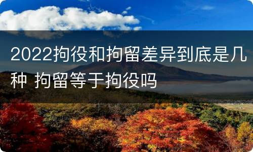 2022拘役和拘留差异到底是几种 拘留等于拘役吗