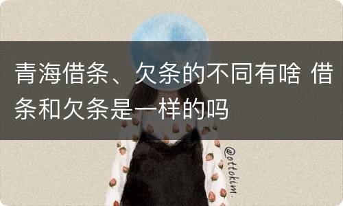青海借条、欠条的不同有啥 借条和欠条是一样的吗