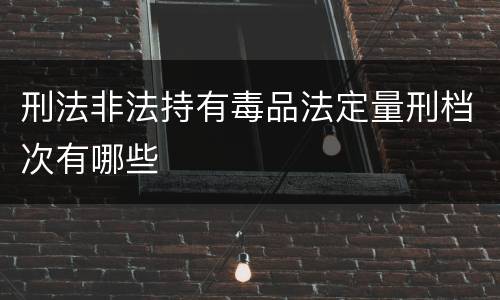 刑法非法持有毒品法定量刑档次有哪些