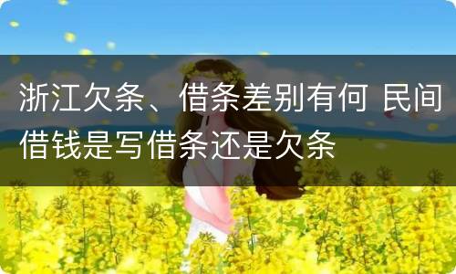 浙江欠条、借条差别有何 民间借钱是写借条还是欠条