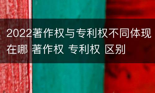 2022著作权与专利权不同体现在哪 著作权 专利权 区别