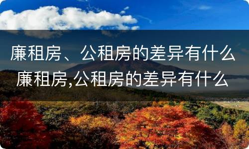 廉租房、公租房的差异有什么 廉租房,公租房的差异有什么区别