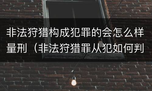 非法狩猎构成犯罪的会怎么样量刑（非法狩猎罪从犯如何判刑）