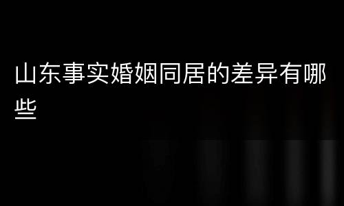 山东事实婚姻同居的差异有哪些