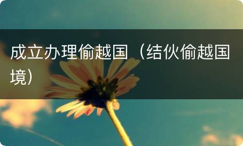 成立办理偷越国（结伙偷越国境）