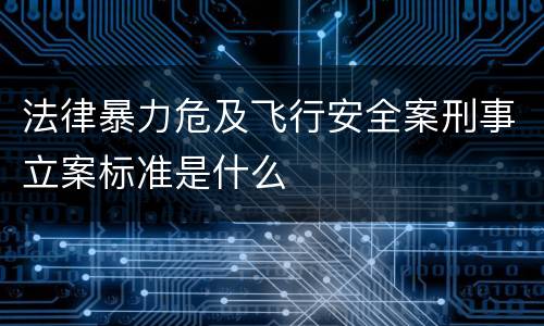 法律暴力危及飞行安全案刑事立案标准是什么