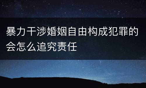 暴力干涉婚姻自由构成犯罪的会怎么追究责任