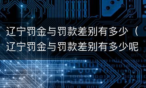 辽宁罚金与罚款差别有多少（辽宁罚金与罚款差别有多少呢）