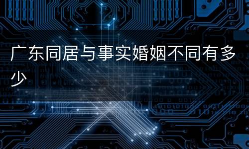 广东同居与事实婚姻不同有多少