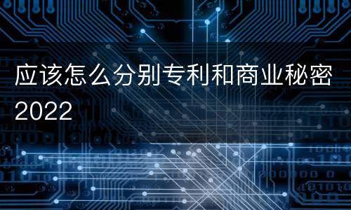 应该怎么分别专利和商业秘密2022