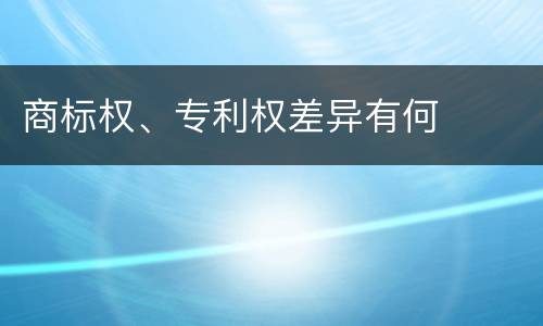 商标权、专利权差异有何