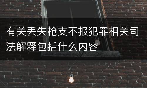 有关丢失枪支不报犯罪相关司法解释包括什么内容